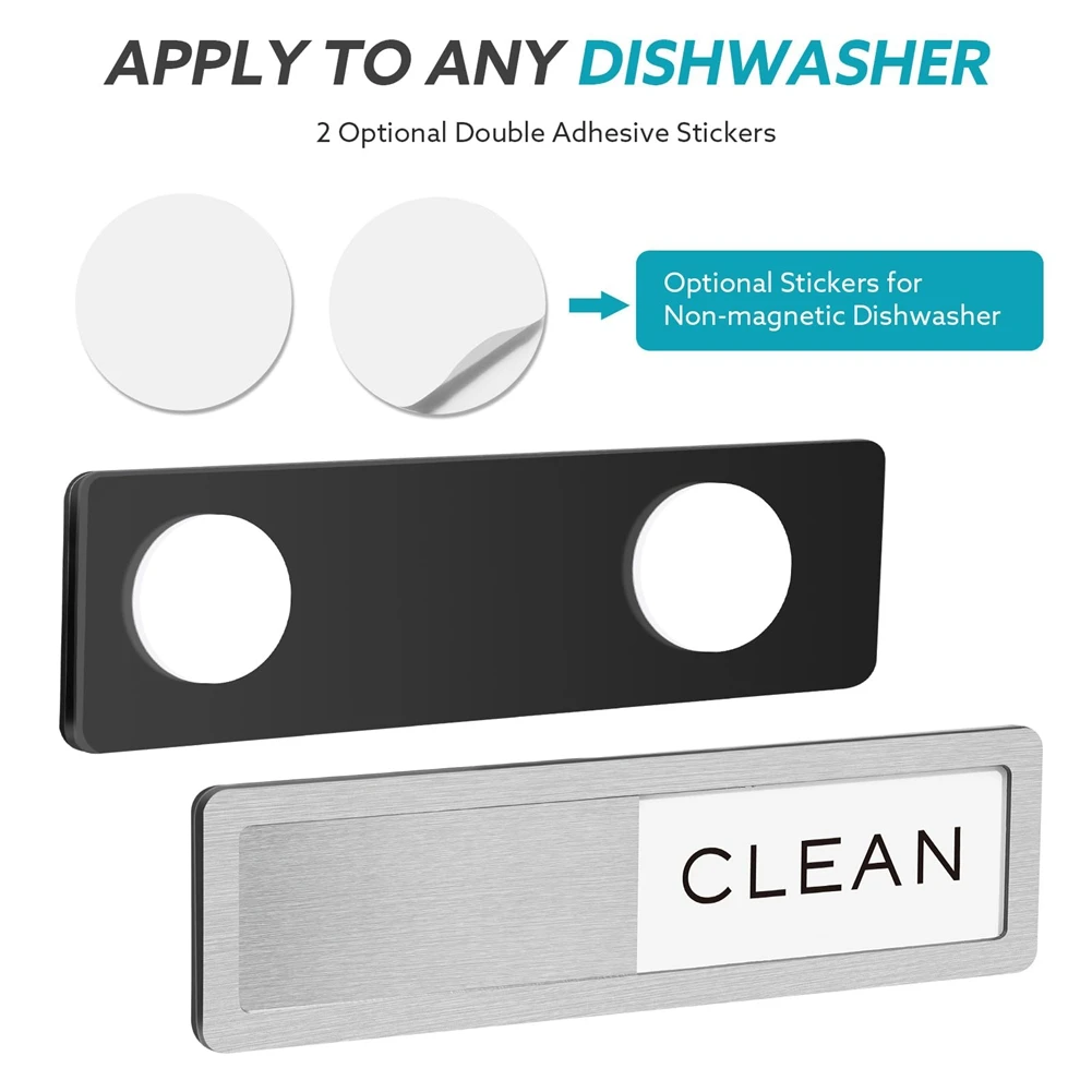 AT16 Dishwasher Magnet Clean Dirty Sign, Strong Magnet Non-Scratch Clean Dirty Magnet for Dishwasher, Easy to Read & Slide