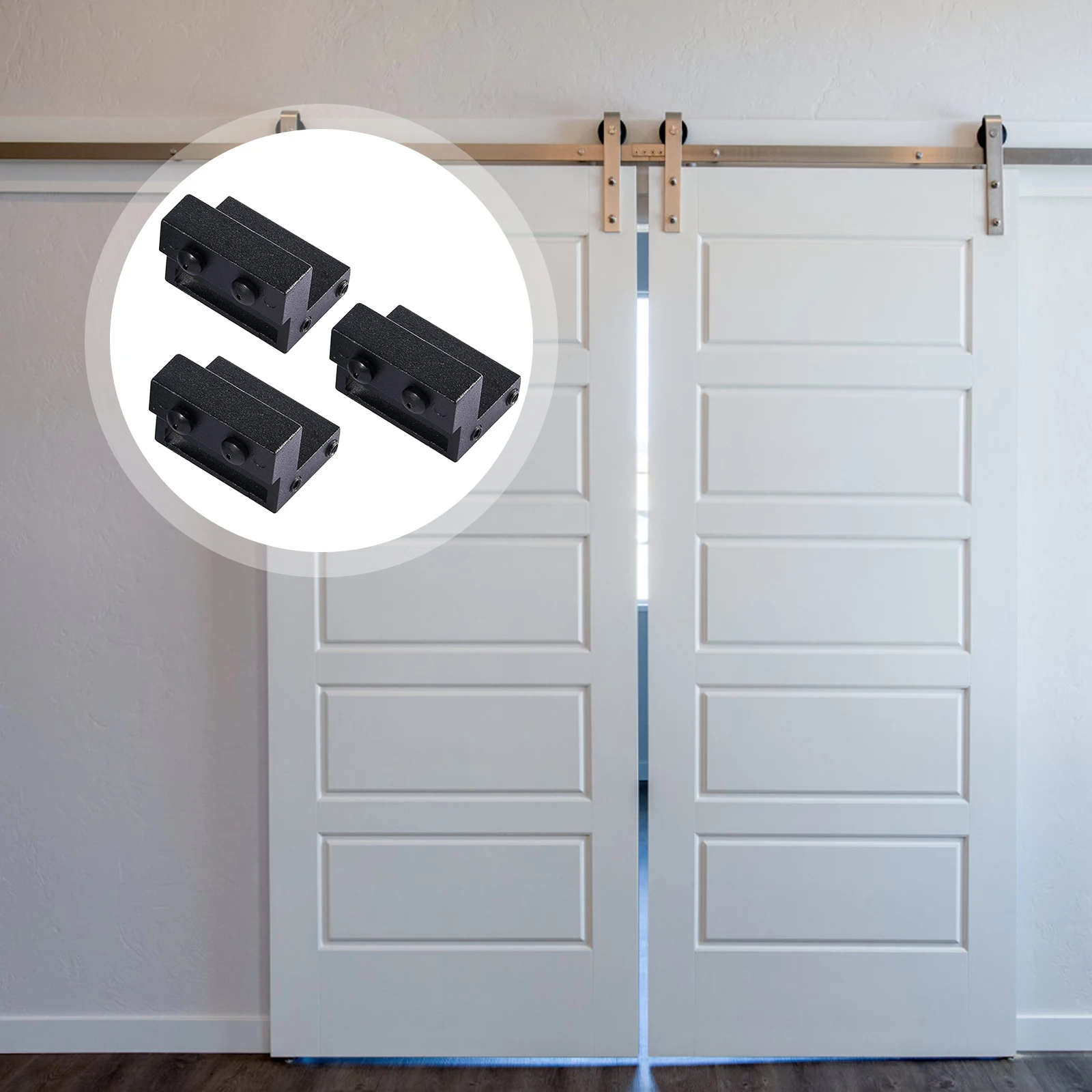 

3 Pcs Sliding Door Stopper Durable Barn Door Bumper for Track Walker Doors Carbon Steel Silicone Hardware Accessories