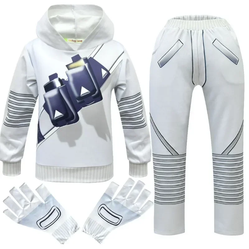 Fortnite Kids Cosplay Costume Boys DJ LED Mask Hoodie Suit Music Halloween Party Grinch Costume