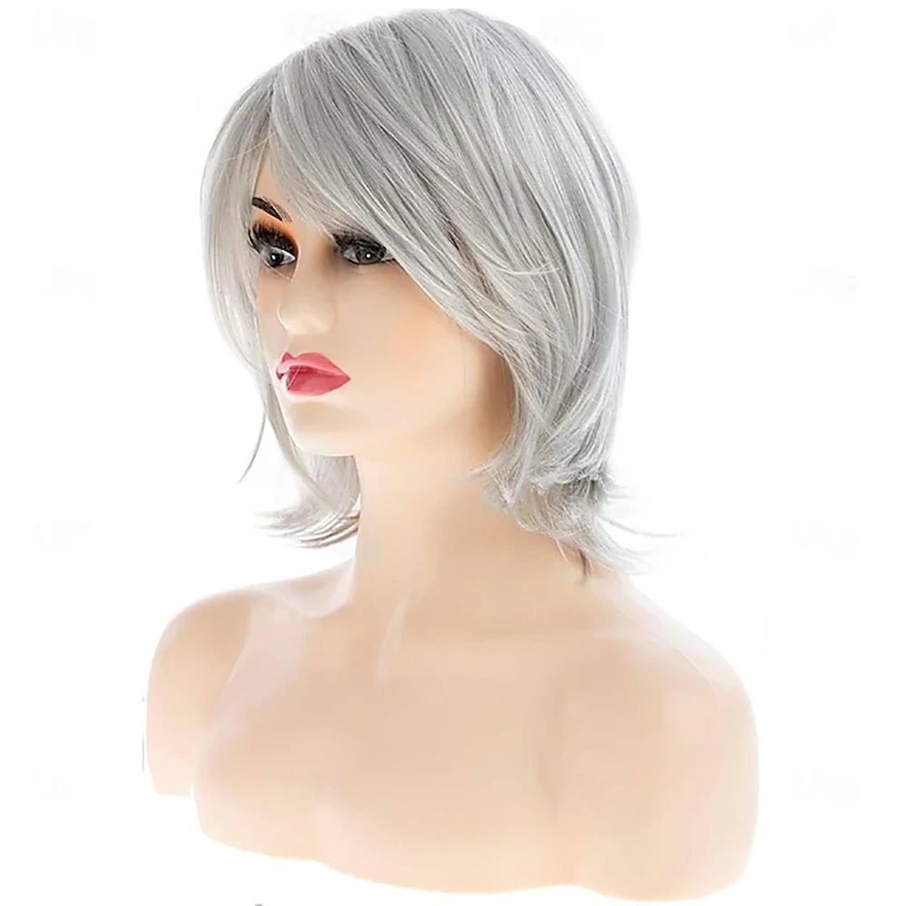 Synthetic Hair Wig Short Grey Wig
