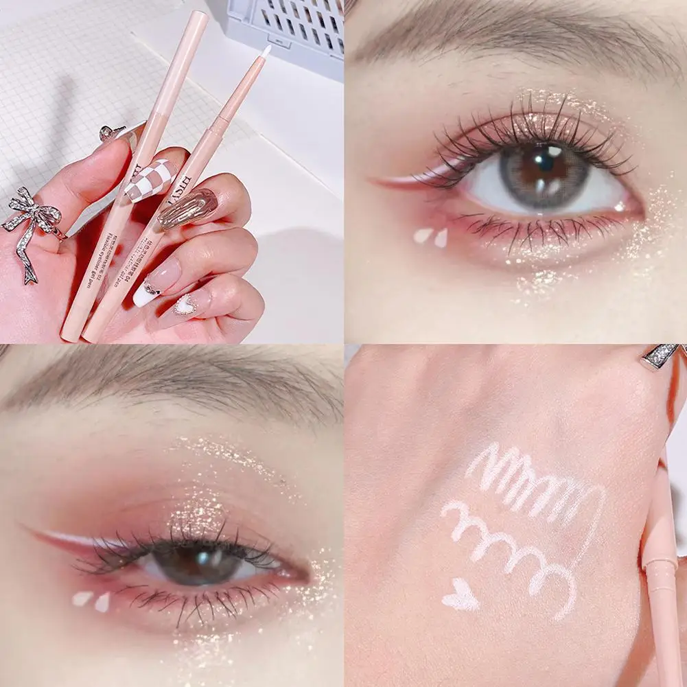 Matita in Gel per Eyeliner Ultra sottile liscia impermeabile a lunga durata occhi sdraiata Liner cosmetici senza sbavature baco da seta trucco occhi C1I2