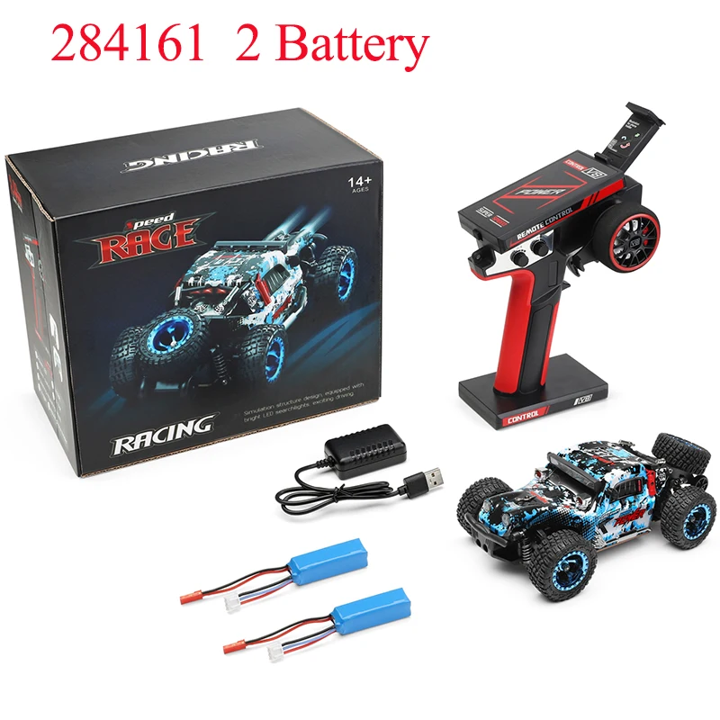 Top WLtoys 284161 1/28 met LED-verlichting 2.4G 4WD 30 km/u metalen chassis elektrische hoge snelheid off-road drift RC auto's