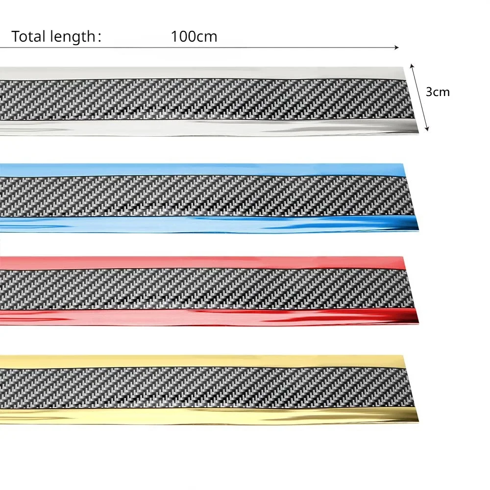 Car Stickers Anti Scratch Door Sill Protector Rubber Strip Carbon Fiber Car Threshold Protection Bumper Film Sticker Car Styling