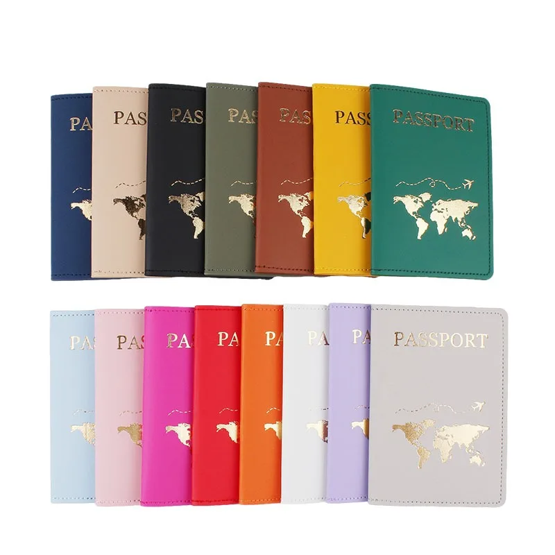 

Travel Passport Protective Cover ID Credit Card Holder Travel Accessories PU Passport Holder Map Pattern Ticket Passport Covers