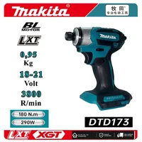 Makita DTD173 18V 1800rpm Cordless Impact Driver 180 N.m Brushless Motor Electric Drill Wood/Bolt/T-Mode for Multifunction Tool