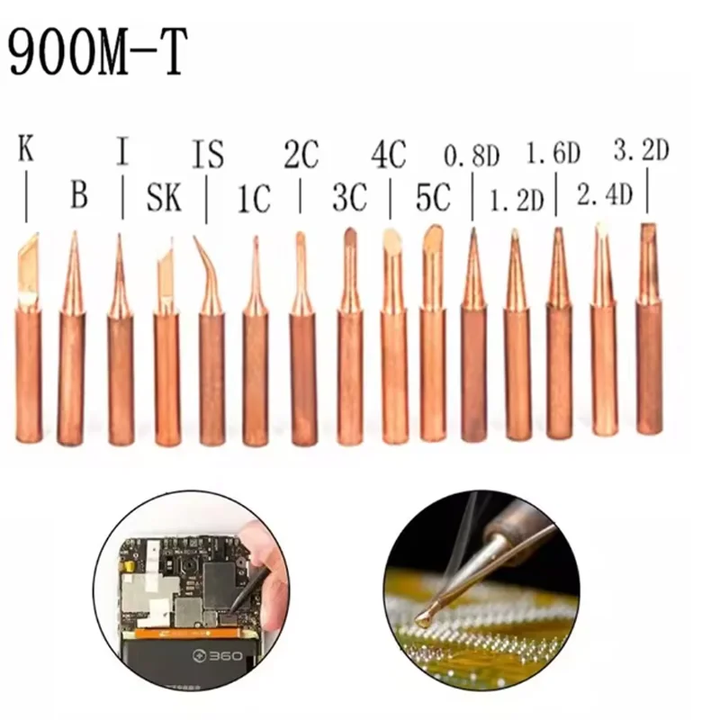 5 قطعة 900M-T سلسلة لحام نصائح لحام خالية من الرصاص لحام تلميح النحاس النقي سبيكة لحام رئيس لحام لحام الملحقات