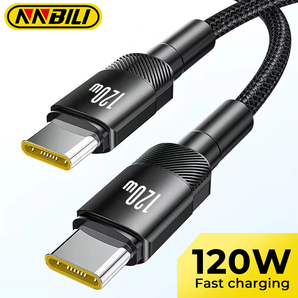 NNBILI 120W Typ-C zu USB-C Kabel für iPhone 16 17 Pro PD Schnellladegerät Typ-C Ladekabel für Macbook Samsung S26 Xiaomi