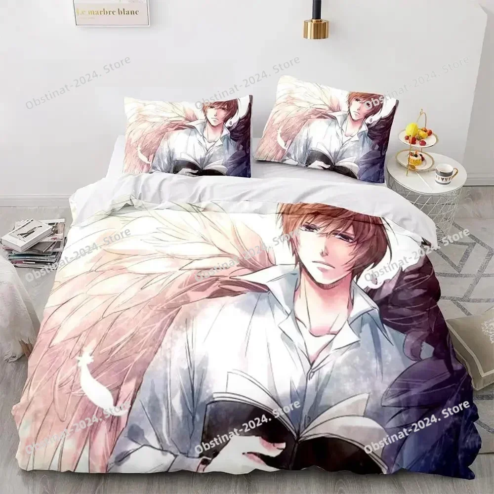 Death Note Bedding Set Single Twin Full Queen King Size Bed Set Adult Kids Bedroom Duvet cover Sets 3D Print Anime Death Note