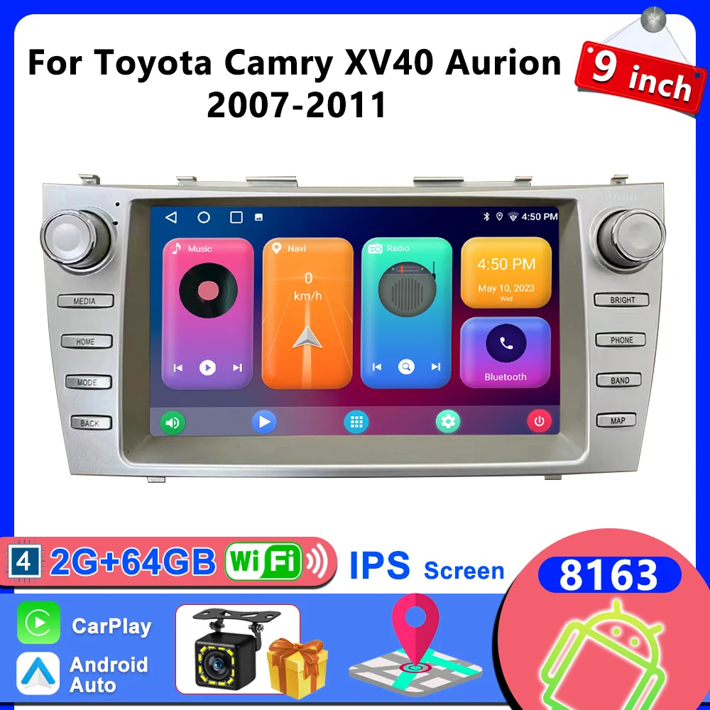 

Car Multimedia Player Android 13 2 Din Radio for Toyota Camry 2007 2008 2009-2011 with Navigation GPS Carplay Stereo Head Unit