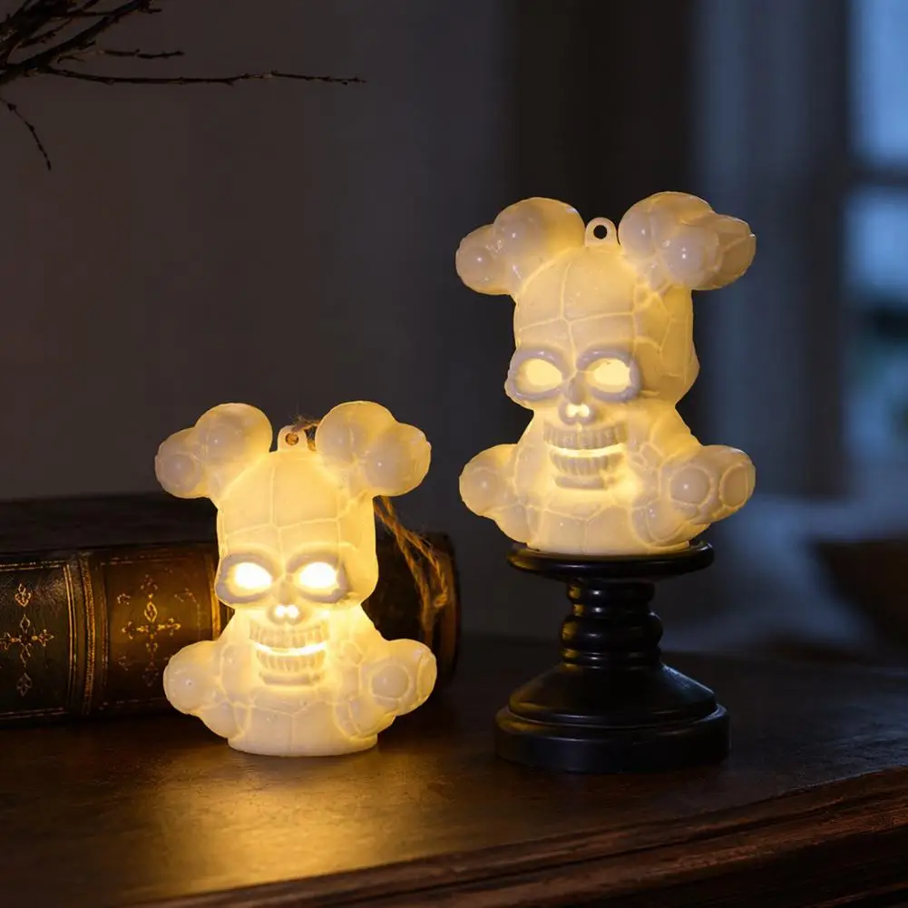 Halloween Skull Lantern Flameless Halloween Lamp Halloween Skull Night Light Led Lantern Spooky Skeleton Decorative Candle