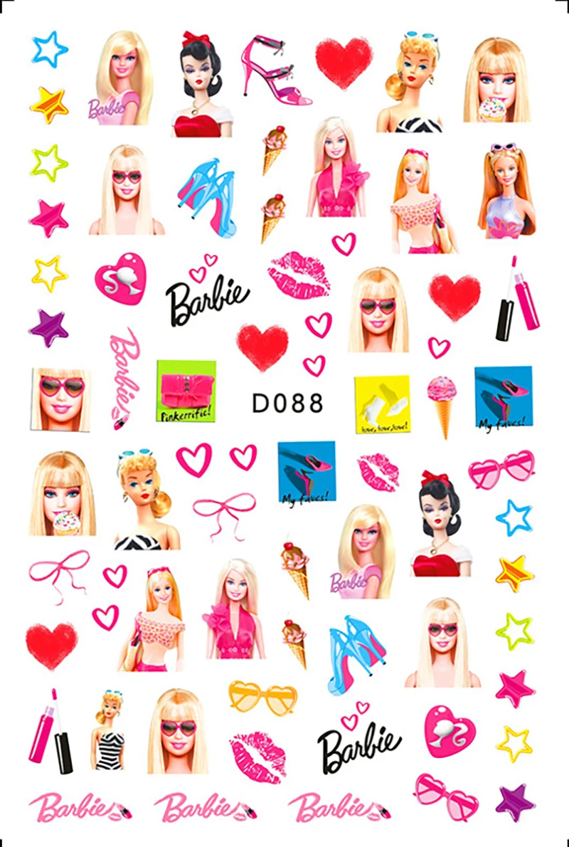 Bonito Barbie Princesa Cartoon Adesivos, Brinquedos clássicos, Série de Personagem Anime, Pacote de Adesivos de Celular, 1Pc