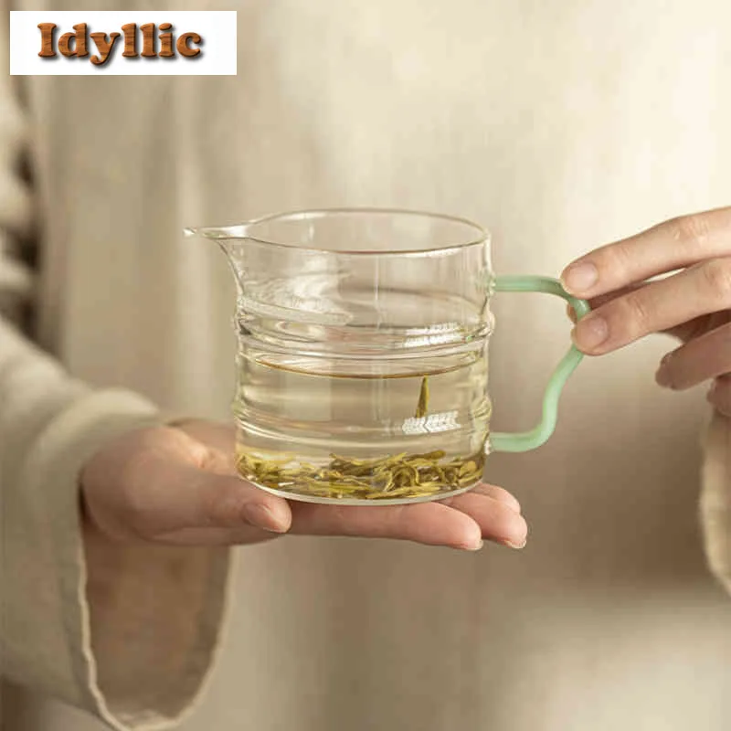

250ml High Borosilicate Glass Half-moon Filter Tea Pitcher Divide Tea Cha Hai Dispenser Justice Cup Fair Mug For Tea Accessories