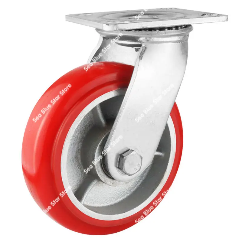 universal wheel 4 inch load-bearing wear-resistant trolley wheel Thickened heavy duty solid iron core polyurethane PU arc cast