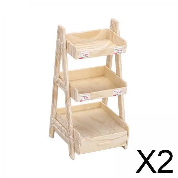 2x 1:12 Scale Miniature Plant Stand, Miniature Shelf, Dollhouse 3 Tier Shelf, Miniature Furniture for Boys Girls Children