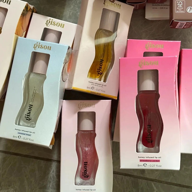 2025 nouveau Gisou miel pastèque fraise Essence huile pour les lèvres rouge à lèvres hydratant réduire les lignes des lèvres liquide brillant maquillage soin des lèvres