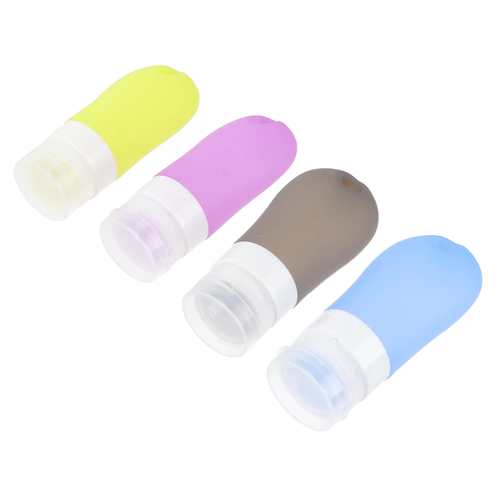 4Pcs Silicone Travel Bottle Set Empty Containers for Shampoo Lotion Liquid Soap Portable Dispense Bottles for Camping