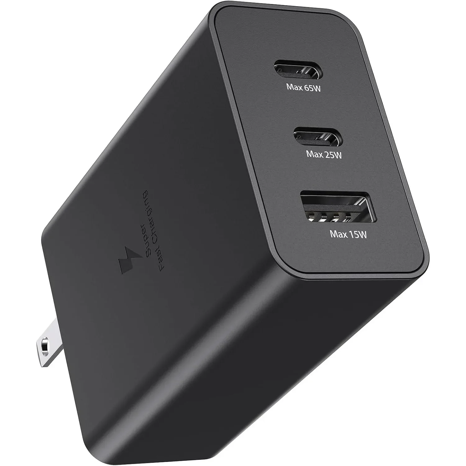 

65W 3-Port Fast Charger PD 3.0 Quick Charge 4.0 for Samsung S24 S23 S22 Ultra iPhone 15 Pro Max iPad Huawei Xiaomi Laptop