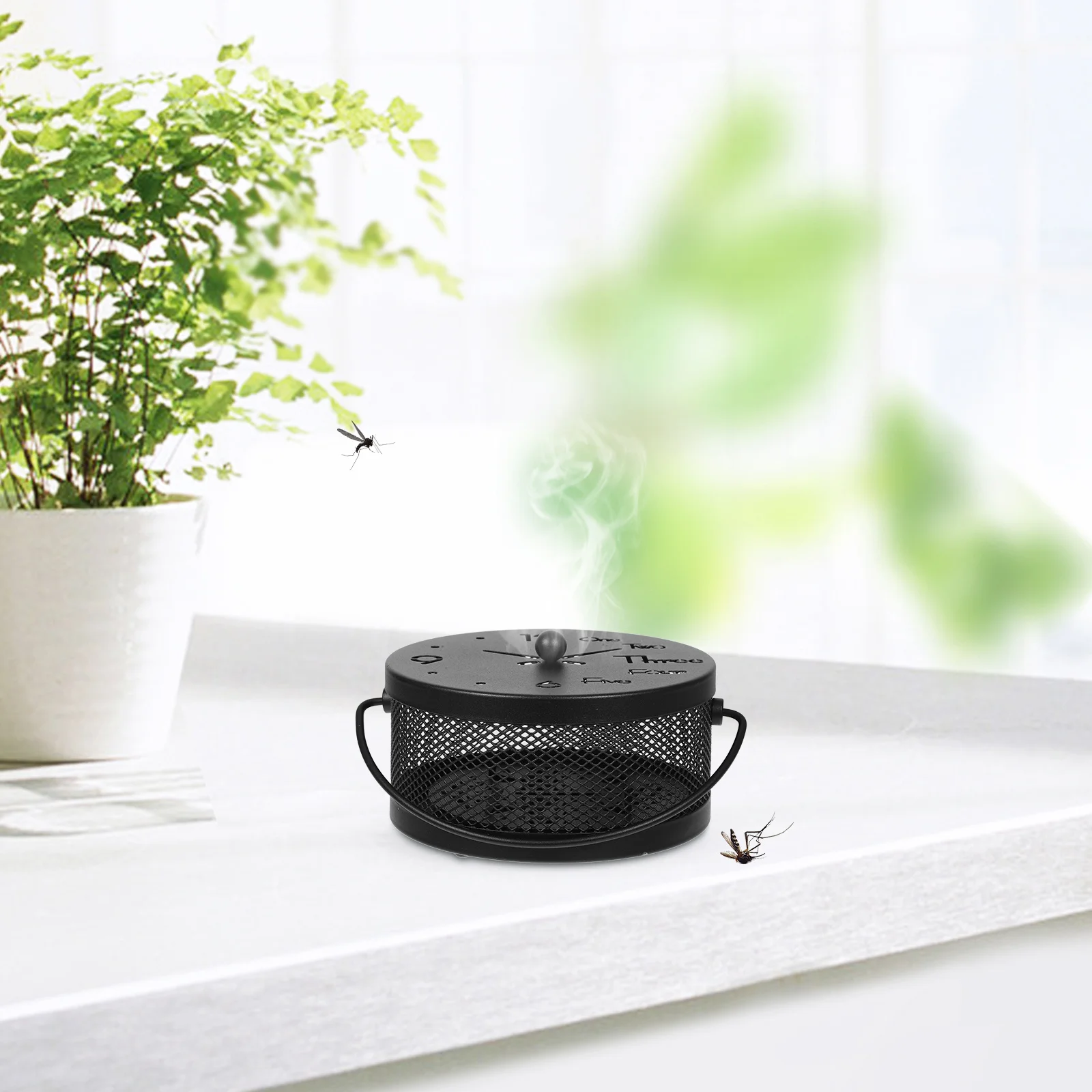 

Mosquito Outdoor Box Metal Incense Burner Portable Outdoor Indoor Use Sandalwood Coil Stand Home Decor Box