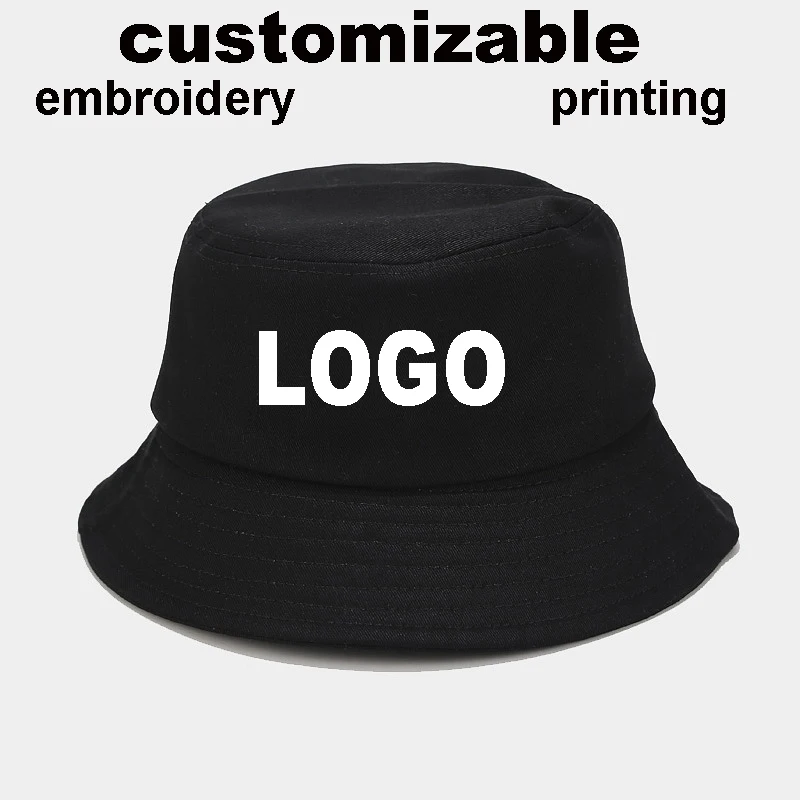 Customizable Bucket Hat Embroidery Printing Design Your Own Style Cotton Fisherman Cap for Men Women