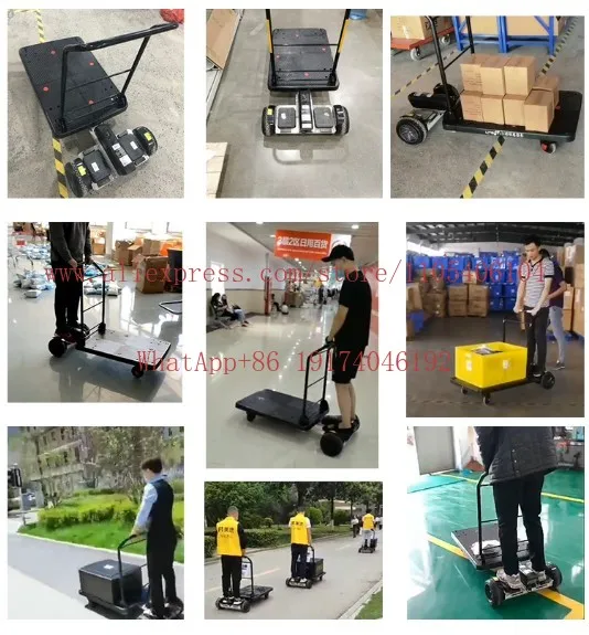 Small electric trolley, flat plate somatosensory logistics, picking, folding, warehousing and handling view 4
