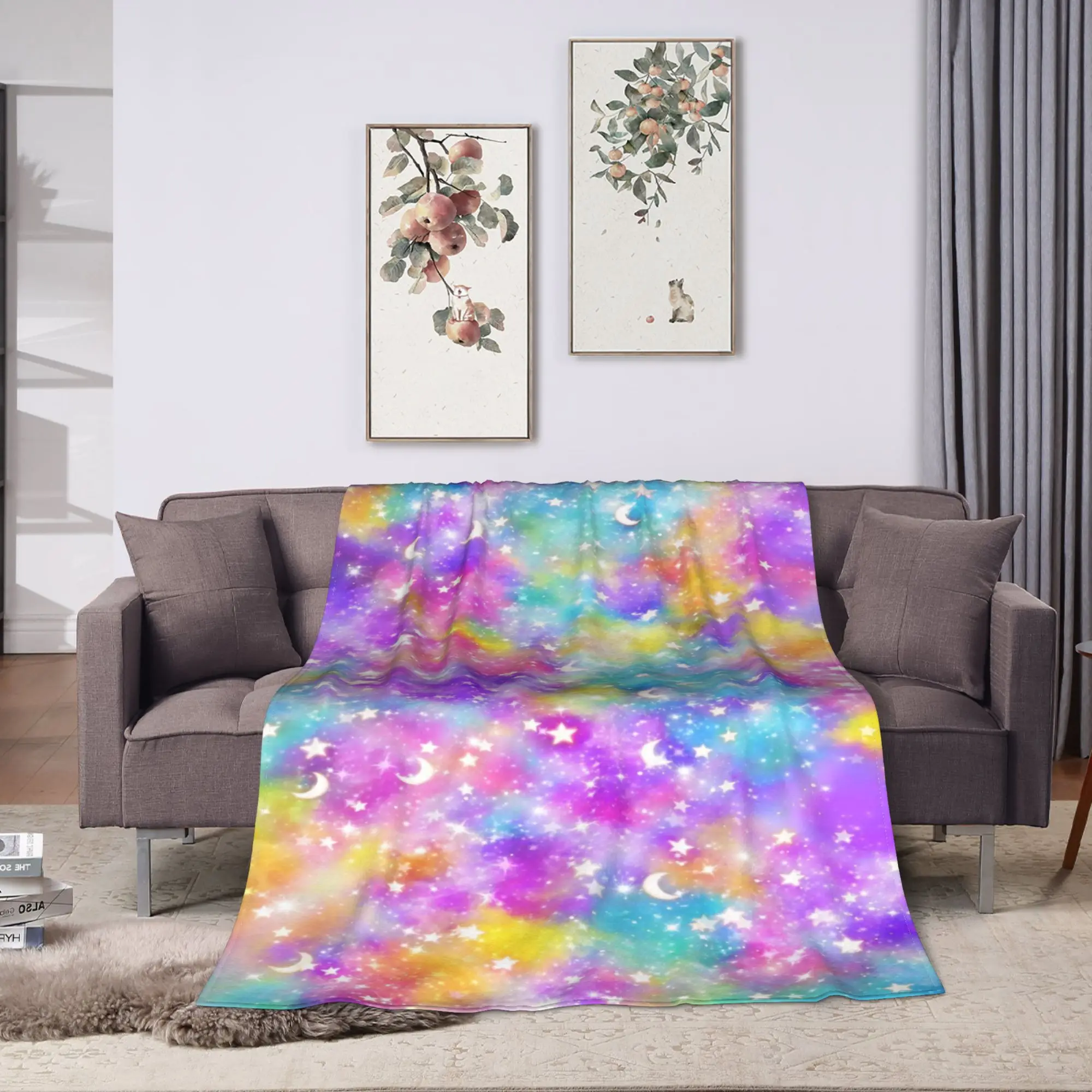 New spacecra Glow in The Dark Blanket Unicorn Gift for Kid Birthday Bedroom Decor Unicorns Toys Soft Cozy Luminous Throw Blanket
