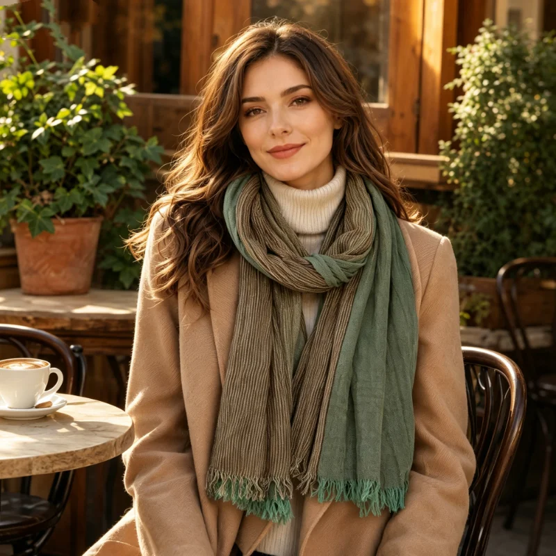 Autumn Winter Cotton Linen Striped Scarf Women Warm Neckerchief Japanese Style Patchwork Men's Scarves Travel Bufanda Muffler