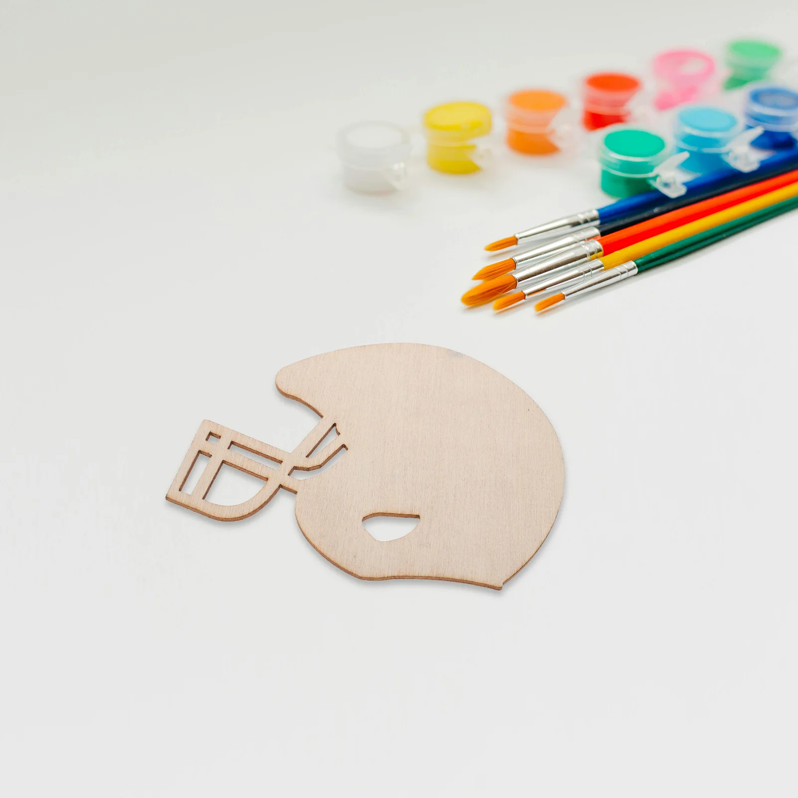 

50Pcs Unfinished Wood Football Cutouts Blank Smooth Pieces DIY Craft Paint Football Decor Party Decorations