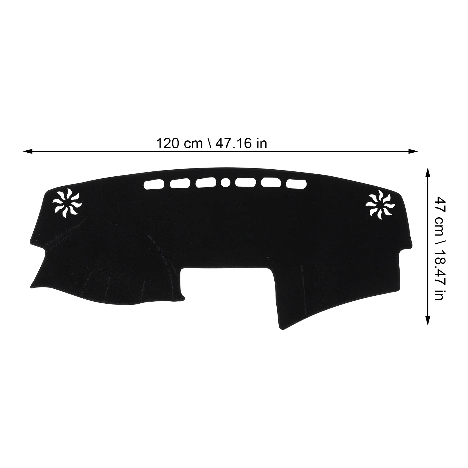 

Dashboard Cover Anti-Slip Silicone Particles Custom Fit For Left Hand Drive Pre-Cut Vent Holes Sound Transparent Dash Mat