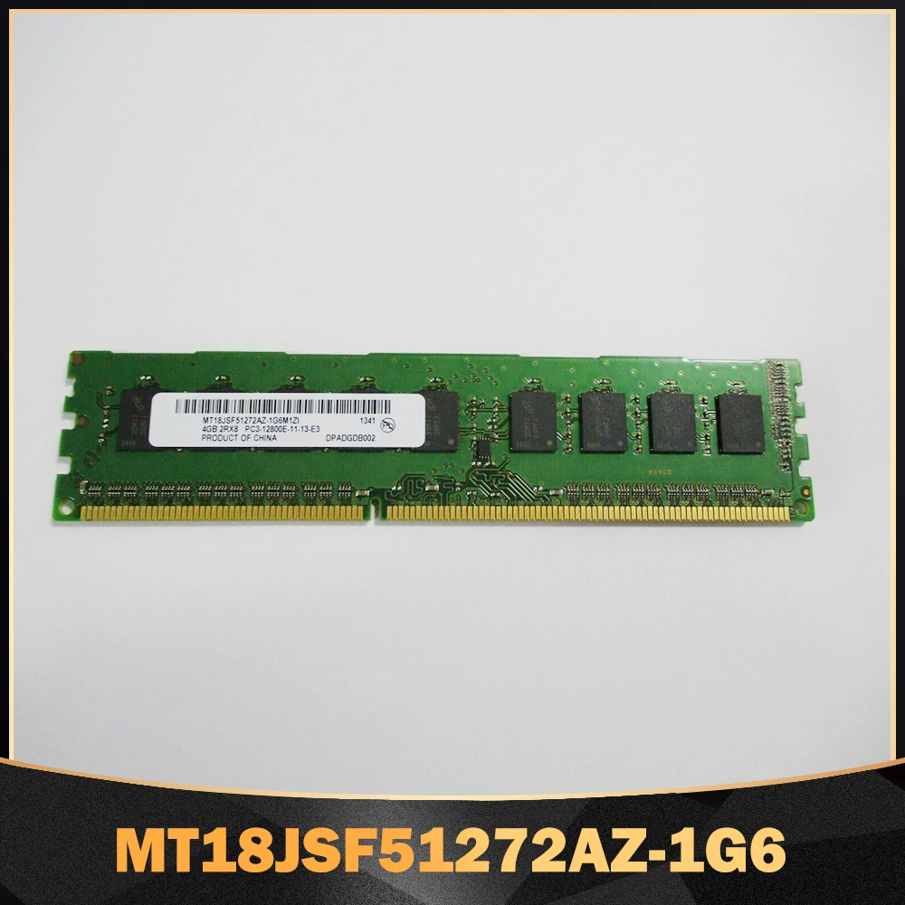 1PCS RAM 4GB 4G 2RX8 PC3-12800E DDR3 1600 UDIMM ECC For MT Memory MT18JSF51272AZ-1G6