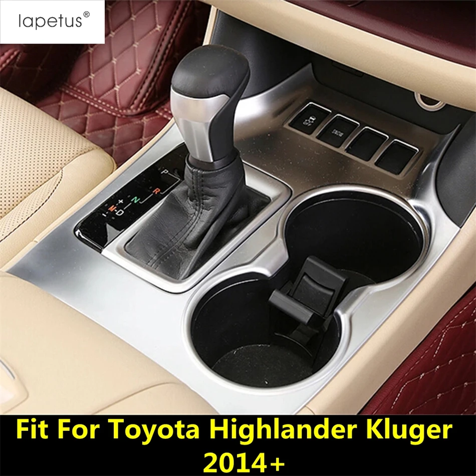 

Central Control Gear Shift Panel Water Cup Frame Cover Trim For Toyota Highlander / Kluger 2014- 2019 Matte Accessories Interior