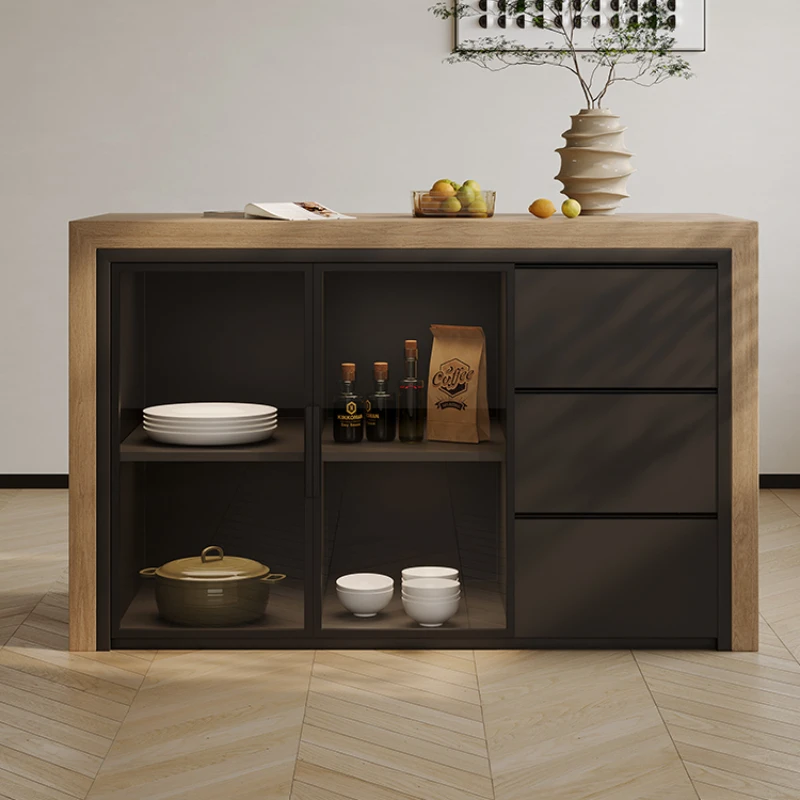 

All-rock plate Zhongdaotai sideboard Nordic style high-end customizable multifunctional leisure bar.