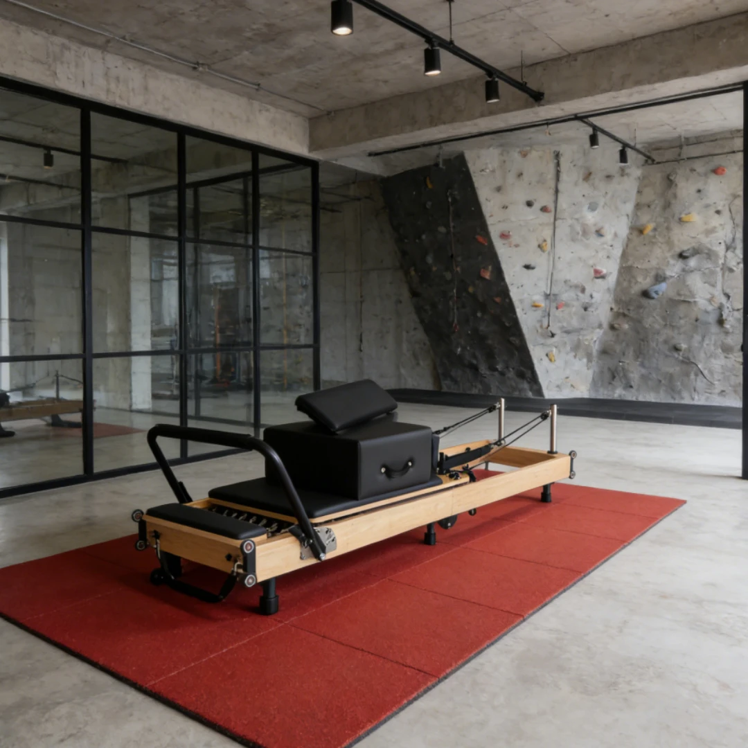 Durable Adjustable Foldable Oak Pilates Reformer for Professional Gym