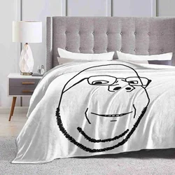 Smiling Wholesome Wojak / Soyjak Best Selling Room Household Flannel Blanket 4chan Meme Qa Wojak Soijak Soyjak