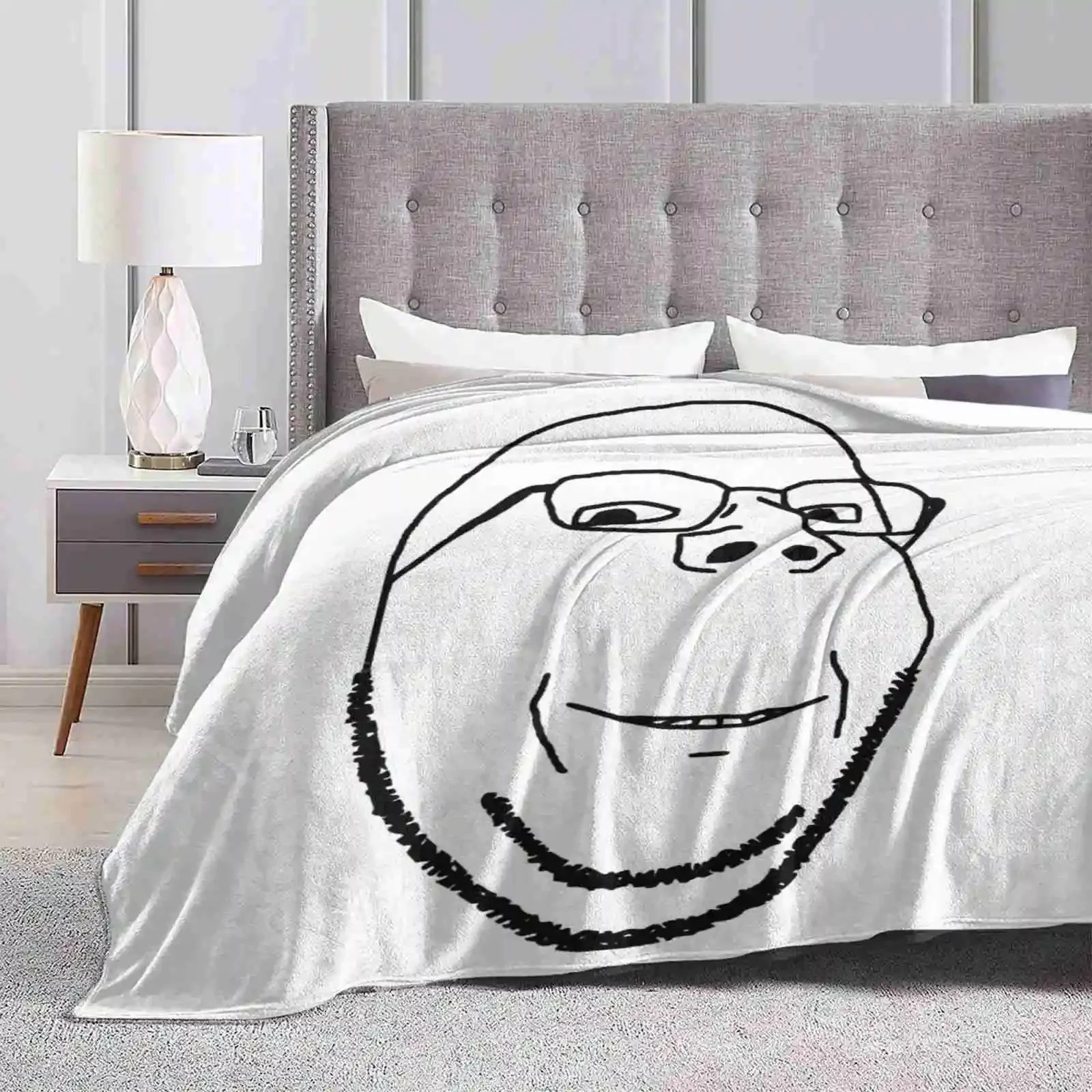 Uśmiechnięty pełnowartościowy Wojak / Soyjak najlepiej sprzedający się domowy koc flanelowy 4chan mee Qa Wojak Soijak Soyjak