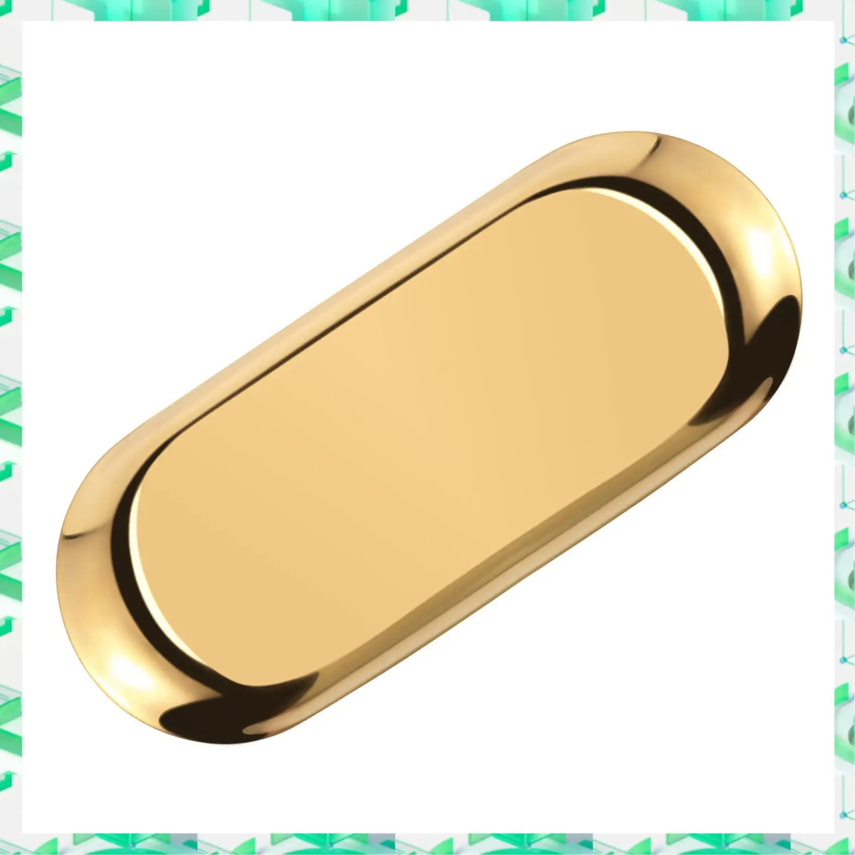 

FIZP Metal Storage Tray Gold Oval Dotted Fruit Plate Small Items Jewelry Display Tray Mirror