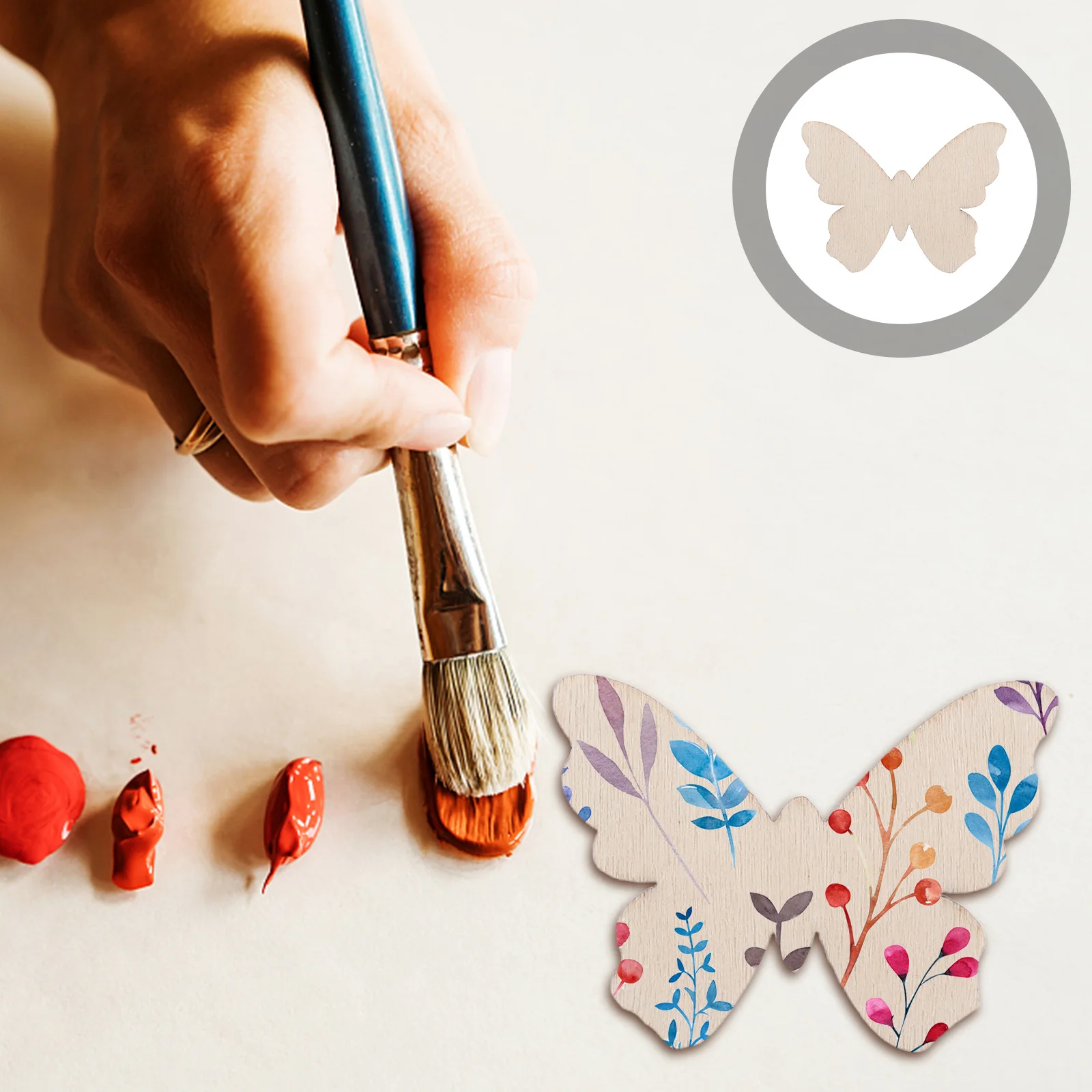 

100Pcs Home Decoration Wooden Ornaments Polished Smooth Double Sides Beige Simple Wood Slices for DIY Crafts Creative Art