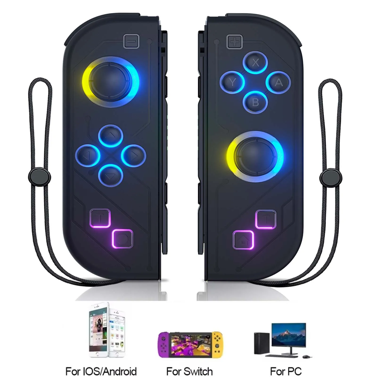 Mini Wireless Controller For Nintendo Switch/Lite/Oled/Android/Pc Joy Pad Gamepads With BT/RGB/Dual Vibration/Wake Up Joystick