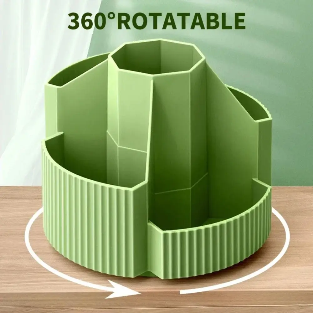

Large Capacity Stationery Organizer 360-Degree Rotation 5 Compartments Pencil Cup Pot Versatile Storage Durable Storage Box Home
