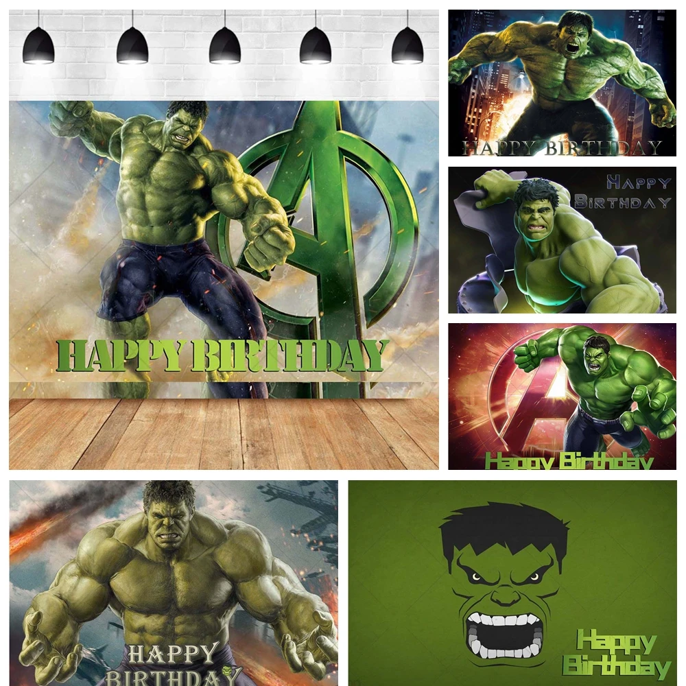 Hulk Avengers Marvel Super Heroes Kids Birthday Party Backdrop Custom Hero Theme Baby Room Decorate Photography Props Background