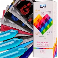 Preservativos ultra finos para brinquedos adultos, lisos e lisos do sexo, luva do pénis, sentimento do gelo e do fogo, produtos do sexo, 24 ou 96pcs