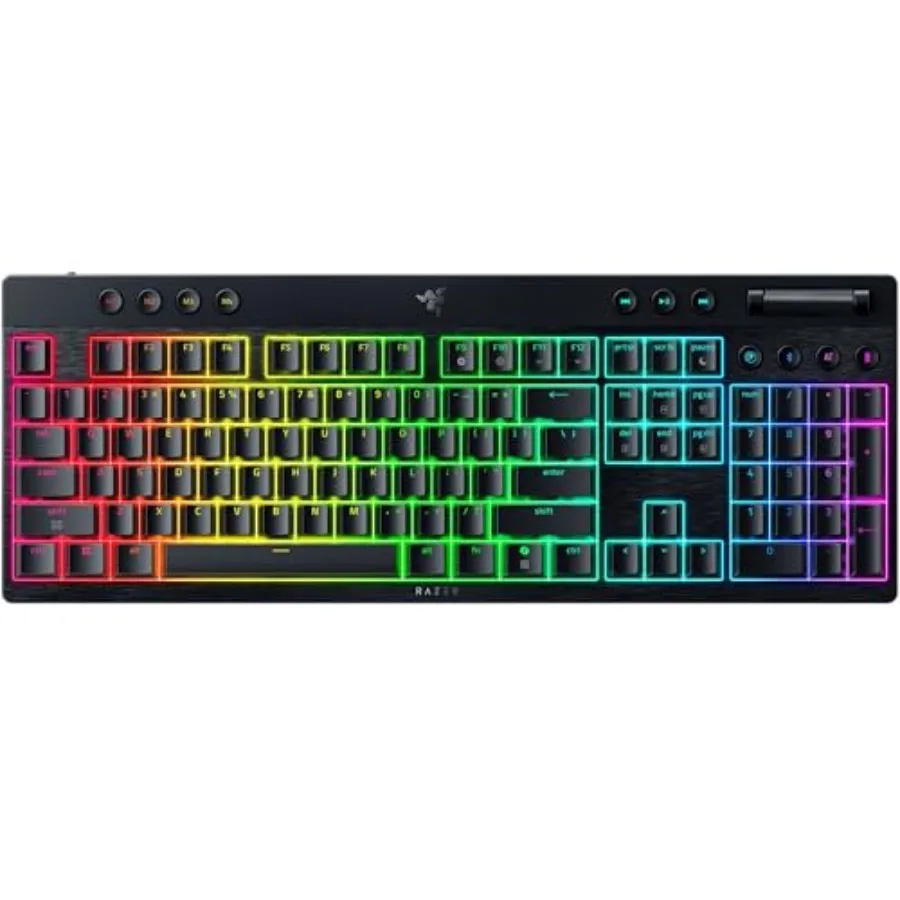 

BlackWidow V4 Low Profile HyperSpeed Wireless Gaming Keyboard: Yellow Mechanical Switches - 2.4GHz Wireless and Bluetooth - Mul