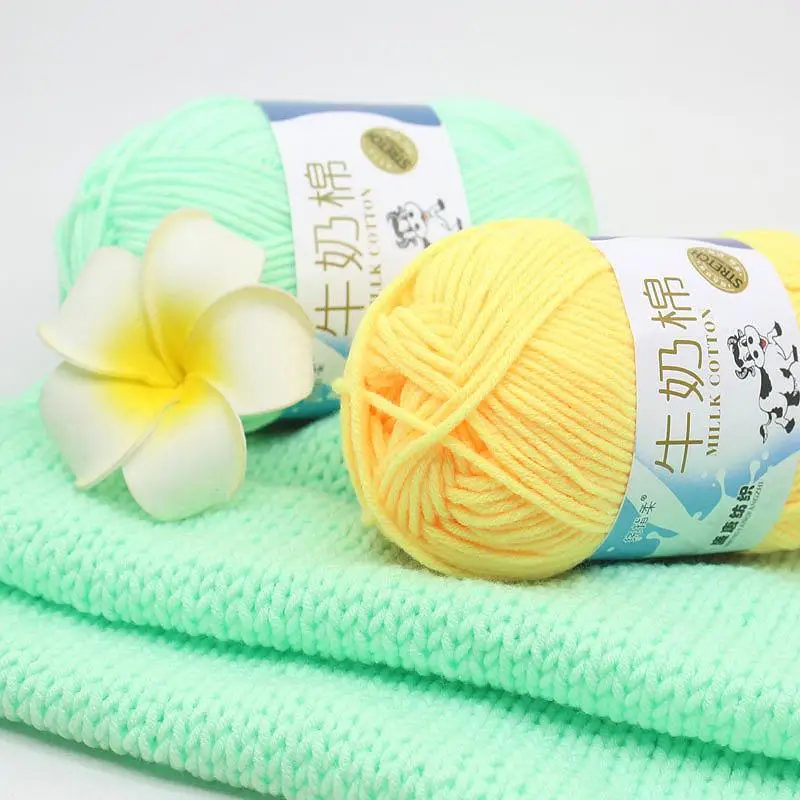 50g Soft Milk Cotton Knitting Yarn Anti-Pilling High Quality Knitting 5ply Cotton Yarn For Crochet Scarf Sweater Hat Doll Craft