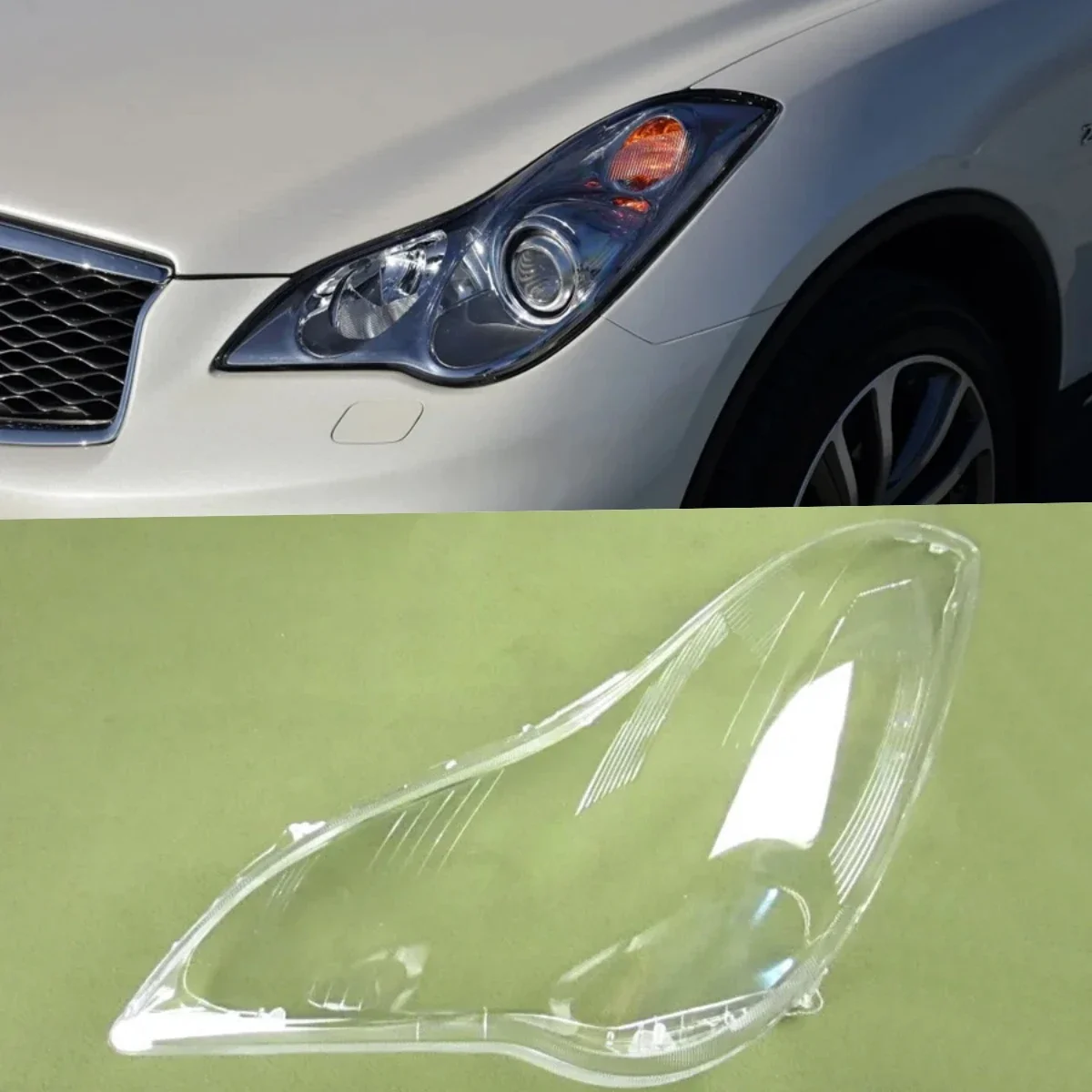 

For Infiniti QX50 EX25 EX35 Transparent Shade Headlight Lens Shell Lampshade Headlamp Lamp Cover Plexiglass 2008 2009 - 2015