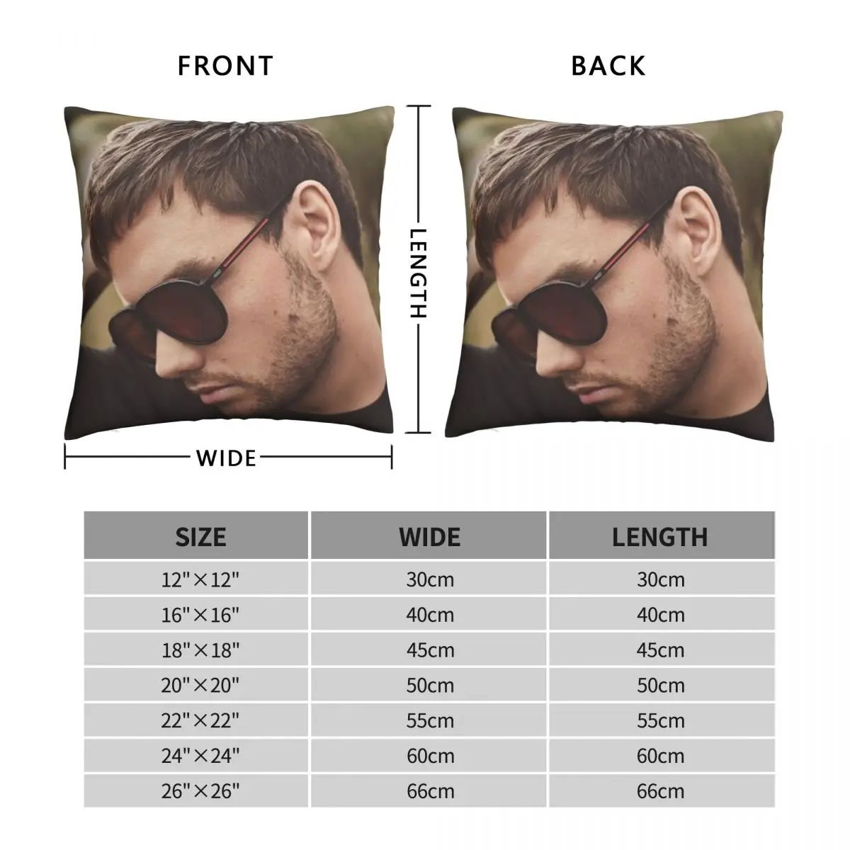 Liam Payne Pillowcase Polyester Linen Velvet Creative Zip Decor Pillow Case Sofa Cushion Case Wholesale