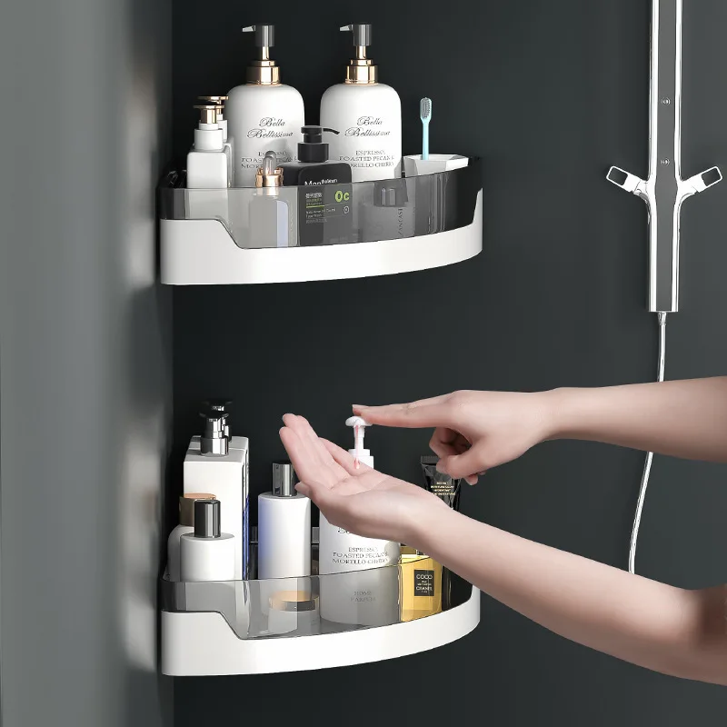 2Pcs/sets Bathroom Shelf Shower Wall-Mounted Non-Drilling  Shelf High Quality Home Organizer Bath Store Household Accessories