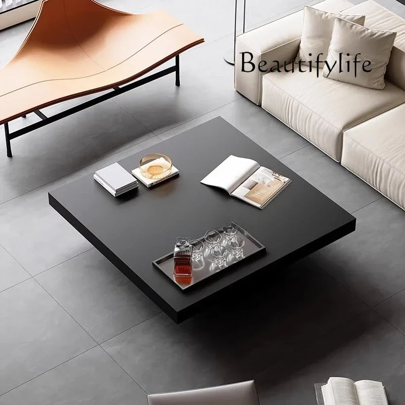 XX ​ ​ طاولة القهوة العائمة الاسكندنافية لوح حجري أكريليك بعجلات تصميم إيطالي بسيط أثاث مقهى لغرفة المعيشة الحديثة FYCT ​