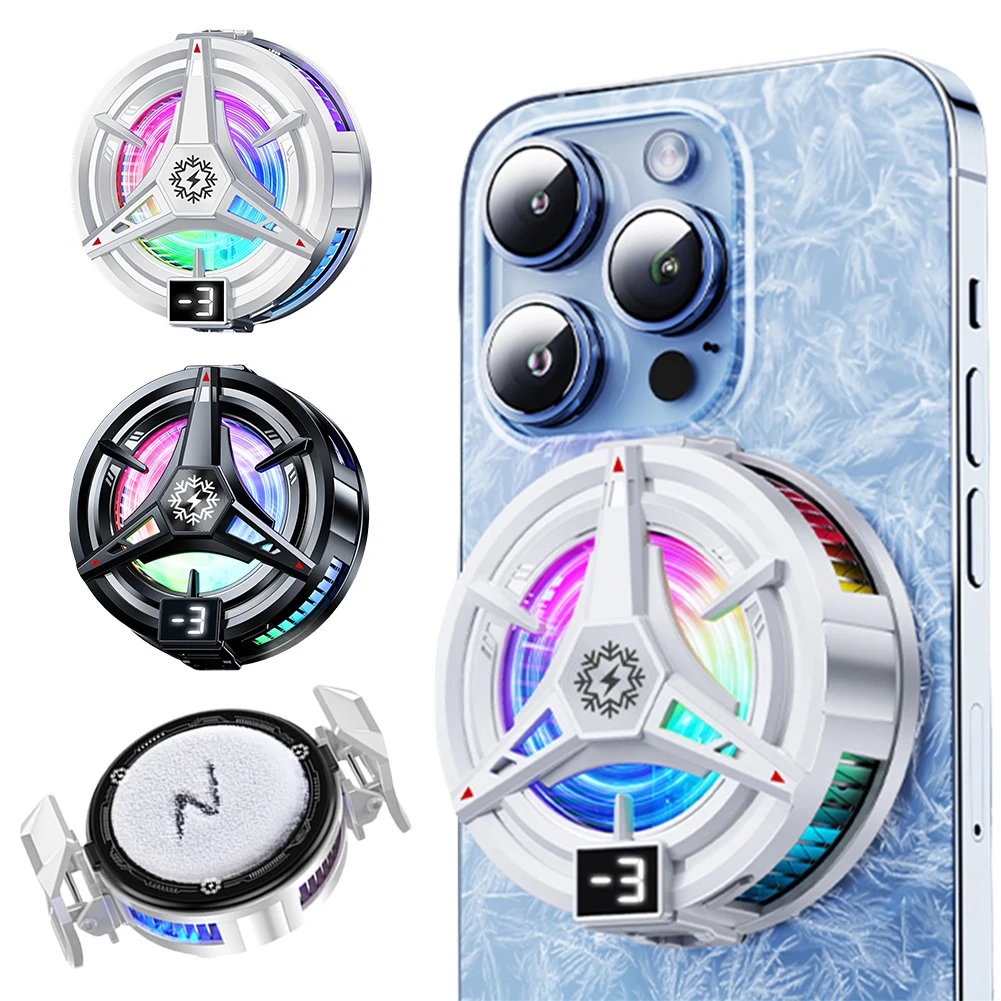 

2 in 1 Magnetic/Back-clip Mobile Phone Semiconductor Cooling Radiator 3 Speeds Phone Heatsink for Android iPhone Cool Heatsink