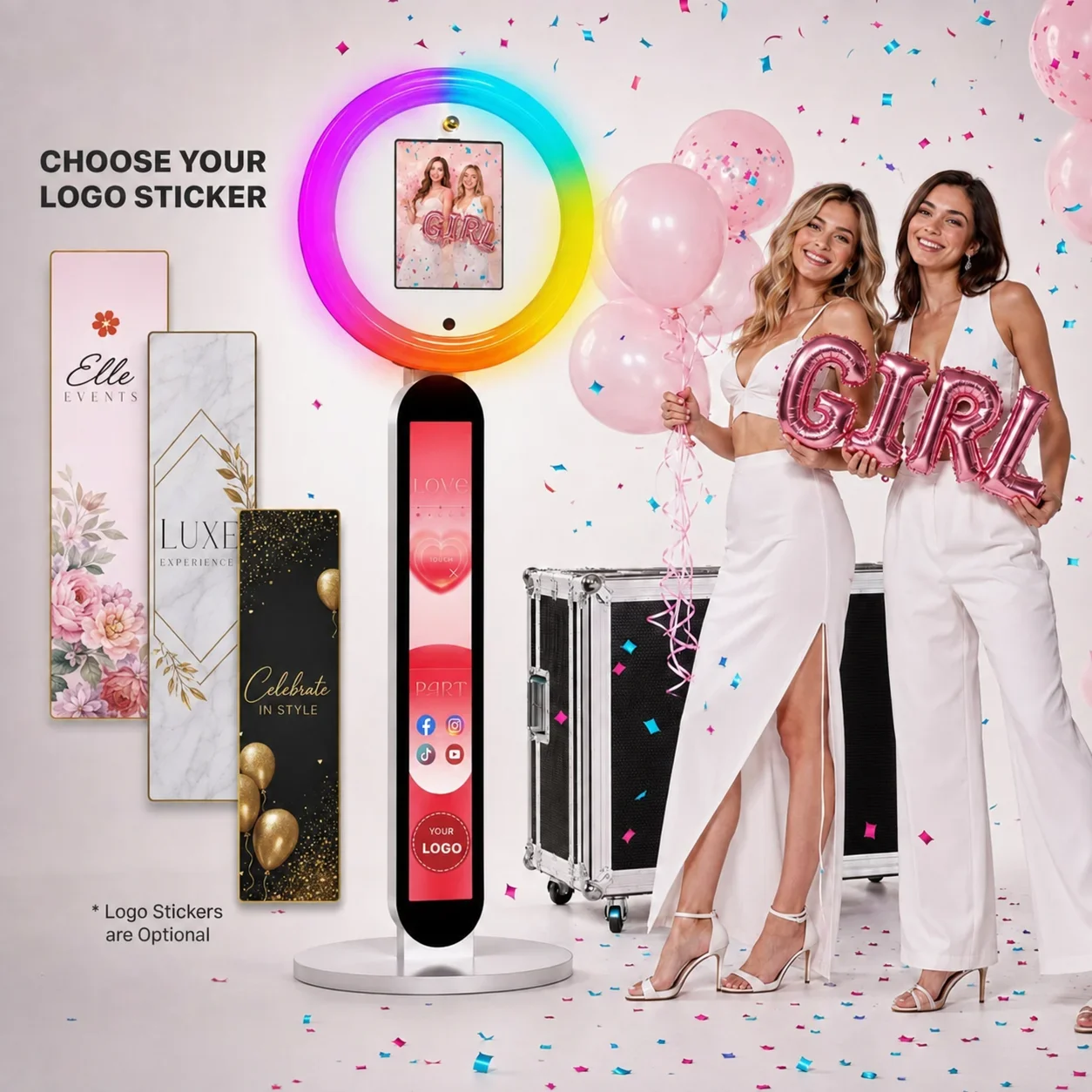 US DE Stock Portable iPad Photo Booth For Birthday Party App Remote Control Photobooth Machine For 10.2