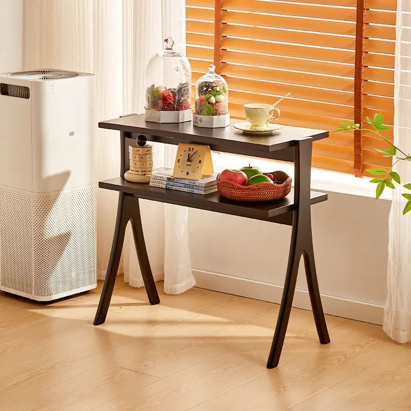 Винтажный приставной столик из массива дерева и набор книжных полок: подставка для цветов «елочка середины века», минималистичный учебный стол