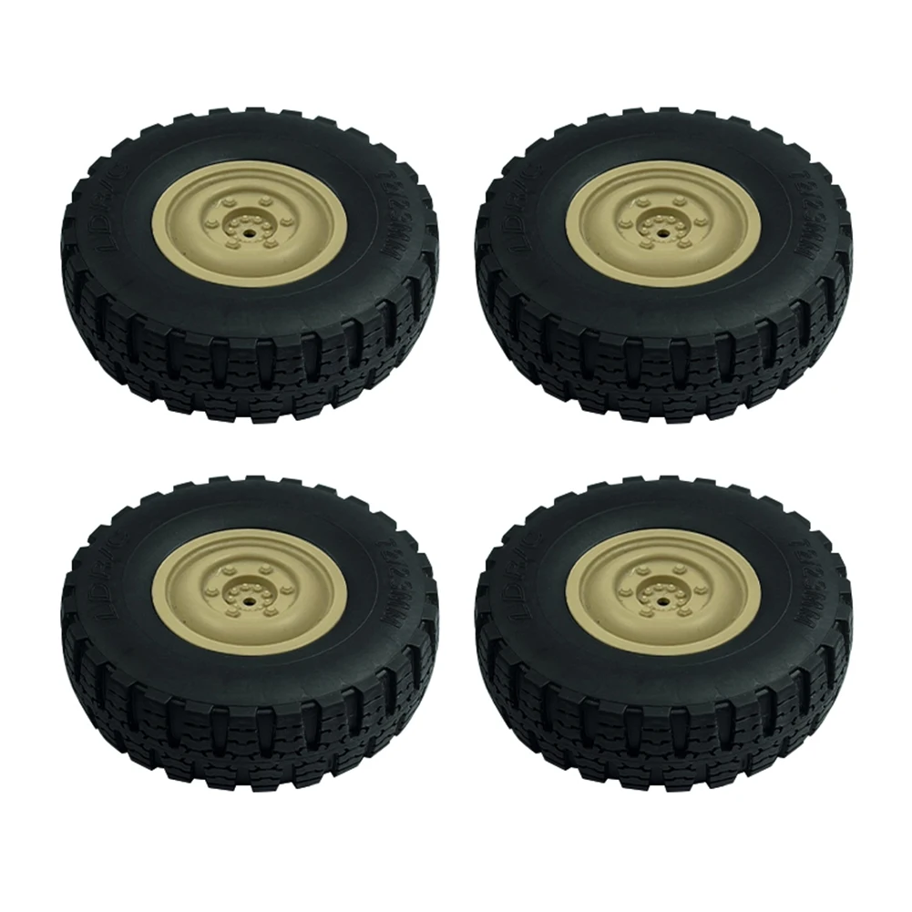 New 4Pcs LD-P06 Wheel Tire Tyre for LDRC LD-P06 LD P06 Unimog 1/12 RC Truck Car Spare Parts Accessories,Yellow